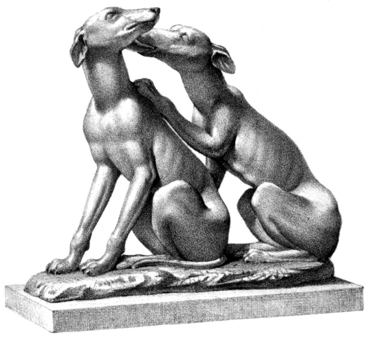 Greyhound puppies—a groupe in white marble in the British Museum; from the ruins of Antoninus’s Villa at Monte Cagnolo