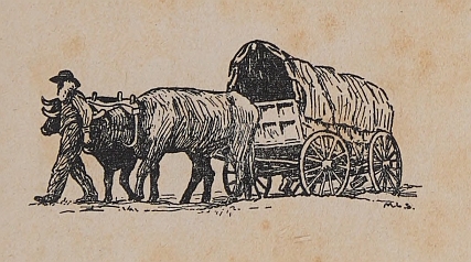 (oxen and wagon)